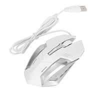 XUXHOU Ratón de Cable óptico con 4 Claves de Juego y Conexión USB Ajustable para los Requisitos de Oficina y Juego (White)