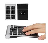 XUXHOU Teclado Numérico USB 2.4G Inalámbrico, 22 Claves para 7/8/10, Diseño Ergonómico para Operadores de Entrada de Datos (Negro Plateado)