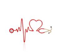 XUXINYCS 3 broches creativos para médico, enfermera, mochila, baratijas, microscopio, insignia en forma de corazón, broche de solapa, Medium, esmaltado, Ágata