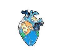 XUXINYCS 3 pines esmaltados anatómicos retro divertidos con forma de corazón, broche de anatomía, pines de neurología de corazón para médico y enfermera, pin de solapa para bolsas, Medium, Metal