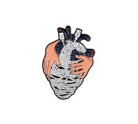 XUXINYCS 3 pines esmaltados anatómicos retro divertidos con forma de corazón, broche de anatomía, pines de neurología de corazón para médico y enfermera, pin de solapa para bolsas, Medium, Metal