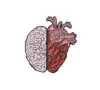 XUXINYCS 3 pines esmaltados anatómicos retro divertidos con forma de corazón, broche de anatomía, pines de neurología de corazón para médico y enfermera, pin de solapa para bolsas, Medium, Metal