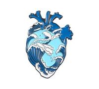 XUXINYCS 3 pines esmaltados anatómicos retro divertidos con forma de corazón, broche de anatomía, pines de neurología de corazón para médico y enfermera, pin de solapa para bolsas, Medium, Metal