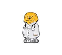 XUXINYCS 3 pines esmaltados con diseño de animales veterinarios personalizados, con texto en inglés "I'm A Dogtor", insignias de solapa de animales para médico amigo, Medium, Metal, Ágata