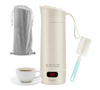 XUXLEKK Hervidor Agua Electrico, Hervidor de Agua Portatil Electrico, Mini Termo 5 en 1, con con 4 Niveles de Temperatura, Taza de Calefacción Portátil para Viajar, para Hacer Leche, Café y Té