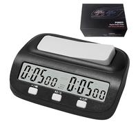 XUXLEKK Reloj de ajedrez, temporizador de ajedrez con modos de bonificación y retardo, profesional para juegos de mesa de ajedrez y juegos de mesa de 2 jugadores (negro)