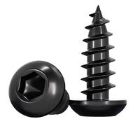 XUXPFJ Tornillos autorroscantes de Cabeza Hexagonal de botón, de Acero 8.8, de 10 a 100 Piezas, M2, M2.3, M2.6, M3, M3.5, M4, M5 y M6, de Cabeza Redonda, Color Negro(16mm,M6 (10Pcs))