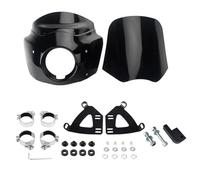 XUXRHMEAN Para Cafe Racer Dyna Street Bob FXDB Club Style 2006-2017 Carenado De Faro Delantero para Parabrisas De Motocicleta Carenabris para Motocicleta(15in Black Black)