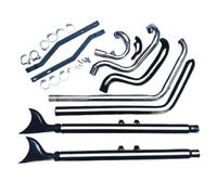 XUXRHMEAN Silenciador para sistema de escape de motocicleta Harley Softail Heritage Classic Fat Boy Deluxe Slim Cross Bones 1997-2017 Motocicleta Tubo Medio(D)