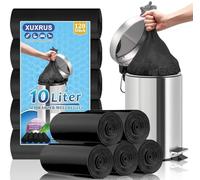 XUXRUS 120 Bolsas de Basura 10 Litros Negras Resistentes y Sin Olor, Antifugas y Antidesgarro, Ideal para Cocina, Baño, Oficina, Dormitorio y Uso Diario (45x50 cm)