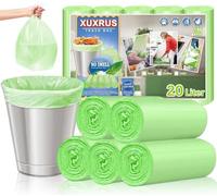 XUXRUS 150 Piezas de Bolsas de Basura de 20 Litros 50x60cm, Bolsa Basura Anti-Pérdidas, Sin Olor, Ultrarresistentes para Cocina, Sala de Estar, Oficina (Verde)