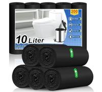 XUXRUS 200 Bolsas de Basura 10L Negras, Bolsas Basura Pequeñas Resistentes y Antifugas, Antidesgarro y Sin Olor, Bolsa Basura para Cocina, Baño, Oficina y Hogar (45 x 50 cm)