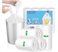 XUXRUS Bolsas De Basura 10L Blancas Con Asas, Resistentes, 60 Uds