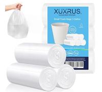 XUXRUS Bolsas de Basura 10L Blancas Resistentes a Desgarros y Antifugas, 45x50 cm, 78 Unidades, Ideales para Baño, Cocina, Dormitorio y Oficina