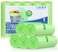 XUXRUS Bolsas de Basura 10L - Bolsas Basura Pequeñas 45x50cm (5 Rollos, 120 Unid), Verdes y Resistentes, Antifugas y Antidesgarros, Ideales para Cocina, Baño, Oficina y Uso Diario sin Olores