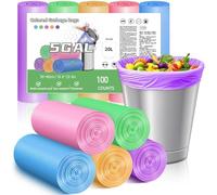 XUXRUS Bolsas de Basura 20-25 L de Colores, Resistentes y Duraderas, Antidesgarro y Antifugas, 100 Bolsas Basura para Baño, Cocina y Oficina, Fáciles de Usar