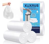 XUXRUS Bolsas de Basura 5 Litros y Bolsa Basura Pequeña Resistentes, Aptas para Baño, Cocina, Dormitorio, Hogar u Oficina (Blancas, 78 Unidades)