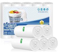 XUXRUS Bolsas de basura de 15 l, 100 unidades, color blanco, para salón, oficina, baño