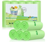 XUXRUS Bolsas de basura de 5 l, color verde, bolsas de basura pequeñas, para cuarto de baño, 120 unidades