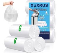 XUXRUS Bolsas de basura de plástico pequeñas de 5 litros, 78 unidades, bolsas de basura transparentes, bolsas de basura para cubos de basura para revestimiento de baño,oficina,10 litros, transparente