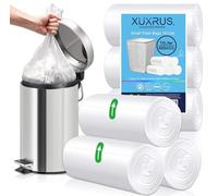 XUXRUS Bolsas de basura de plástico transparente de 4 galones, 66 unidades, bolsas de basura de plástico transparente para cubos de basura para baño, dormitorio, oficina, para 15 litros, transparente