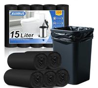 XUXRUS Bolsas de basura negras de 15 l, resistentes a roturas, para el hogar, cocina, oficina, 200 unidades