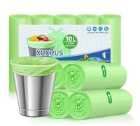 XUXRUS Bolsas de basura orgánicas, 10 L, bolsas de basura compostables, 120 unidades, resistentes a desgarros, bolsa basura orgánicas para cocina, alimentos