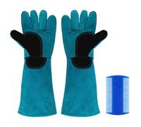 XuYelora Guantes de manipulación de animales, guantes de gato a prueba de mordeduras, guante de cuero para mascotas con peine para mascotas, multiusos para poda de rosas, jardinería, aseo de mascotas