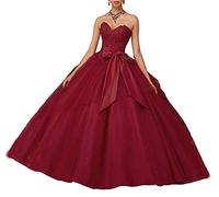 XUYUDITA Lace Appliques Ball Gown Vestido de Fiesta de Noche Beading Sequined Quinceanera Vestidos de Largo Borgo?a-40
