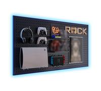 XUZAOJUN Kit Combinado, Placa De Agujero Negro For Sala De Juegos,Estante De Pared,Panel Colgante De Pared For Escritorio De Computadora De Estudio,Caja Organizadora De Juegos(39.4x19.7in)