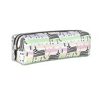 XUZHANG Lindo Animal del patrón de Cebra, Estuche para lápices Estuche para lápices Estuche para lápices de Cuero portátil con Estuche para cosméticos con Cremallera