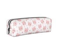 XUZHANG Patrón Lindo Animal Cerdo, Estuche para lápices Estuche para lápices Estuche para lápices de Cuero portátil con Estuche para cosméticos con Cremallera