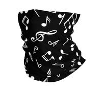XUZHANG Señales de notas musicales negras, Bandana, polaina para el cuello, cubierta suave para la cara, calentador de cuello, tubo, media mascarilla, bufanda, pasamontañas