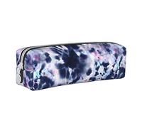 XUZHANG Tinte Anudado Azul y Blanco, Estuche para lápices Estuche para lápices Estuche para lápices de Cuero portátil con Estuche para cosméticos con Cremallera