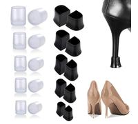XUZOPIM 10 Pares De Fundas Transparentes Negro Para Tacones Altos, Protector De Tacones Amortiguador, Reductor De Ruido, Adecuado Para Bodas O Eventos Al Aire Libre 5 Tamaños