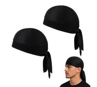 XUZOPIM 2 Piezas Gorro Bandana Ciclismo Negro Hombre Mujer, Pañuelo Para La Cabeza, Pañuelo Cabeza Elástico Transpirable Absorbe Sudor, Protección Uv Deporte Moto Casco Running