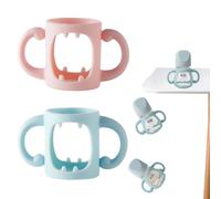 XUZOPIM 2Pcs Baby Bottle Grip, Silicone Bottle Handle, Wide Neck Baby Bottle Handles, Silicone Baby Bottle Handles With Grip Design