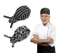 XUZOPIM 2Pcs Gorro Cocinero Sombrero De Cocinero Ajustable Gorro De Trabajo De Cocina Chef Hat Gorro De Cocinero Gorro Unisex Cocina Gorro De Chef En Algodón Para Hornear Cocinar Cocina