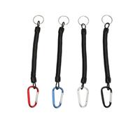 XUZOPIM 4 Piezas Llaveros En Espiral Llavero Espiral Elastico Extensible Llavero Con Multicolor Mosqueton Cuerda De Pesca Cordones De Pesca Herramienta Para Canotaje Kayak Camping Y Caza