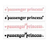 XUZOPIM 4 Piezas Passenger Princess Sticker Pegatinas Coche Pegatina Para Espejo De Coche Princesa A Bordo Coche Ventana Pegatinas Accesorios Para Mujeres Decoración Coche