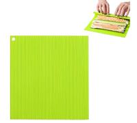 XUZOPIM Esterilla De Sushi Con Trae Una, Herramientas De Rodillo Su-Shi Mat De Silicona Adecuada Para Rodillo De Sushi Casero Y Verde Duradero