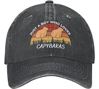 XVBCDFG Capybara Hat Hat Just A Boy Who Loves Capybaras Gorra para Hombres Gorras de béisbol Sombrero Ajustable