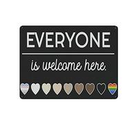 XVBCDFG Cartel de metal con texto en inglés "Everyone is Welcome Here" (30 x 40 cm)