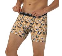XVBCDFG Cute Dogs Head - Calzoncillos tipo bóxer para hombre, suaves, transpirables, de longitud extendida, talla M, Multicolor, XL