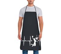 XVBCDFG Delantal de baloncesto con diseño de latido del corazón, unisex, color negro, ajustable, impermeable, paquete de un, blanco, Taille unique