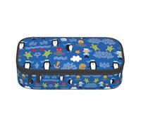 XVBCDFG Estuche para lápices con estampado de tortuga de pingüino, gran capacidad, organizador de papelería estético con cremallera, Como se muestra en la imagen, Talla única, Estuche para lápices