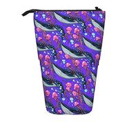 XVBCDFG Estuche telescópico con burbujas de medusa, ballena y burbujas, estuche para lápices, papelería, oficina, cosméticos, ver imagen, Talla única, Mochila escolar