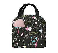 XVBCDFG Lonchera térmica con estampado de higienista dental para dentistas, bolsa de almuerzo térmica con cremallera para adultos, profesores, trabajo, viajes, picnic, negro, talla única, 10806