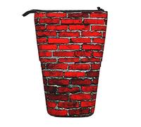 XVBCDFG The Old Red Brick Print Pencil Case, Stand Up Pencil Pouch, Telescopic Stationery Pen Pouch, Standing Pencil Bag with Zipper, ver imagen, Talla única, Estuche para lápices
