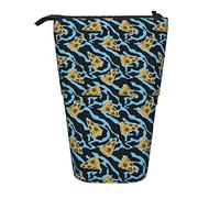 XVBCDFG Zebra Stripes Pizza Soporte para bolígrafos de pie telescópico Estuche para lápices Bolsas Lápiz Papelería Oficina Cosméticos Bolsa, ver imagen, Talla única, Mochila escolar